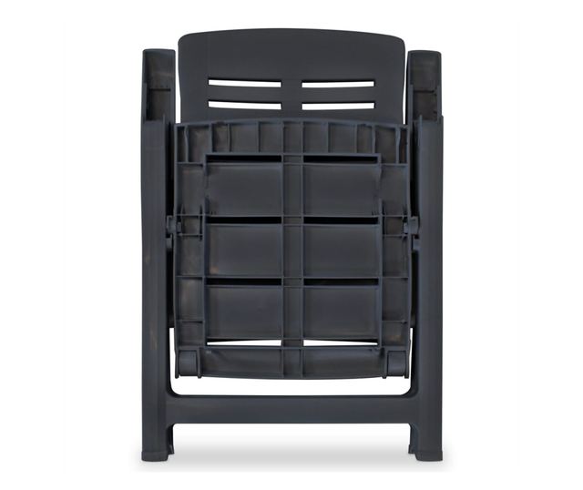 Sklopive vrtne stolice, 2 kom., antracit, plastika