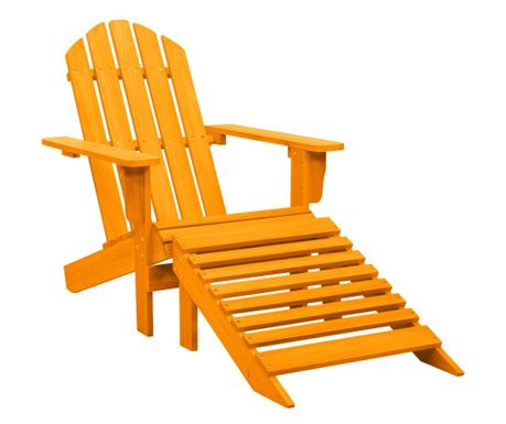 Adirondack vrtna stolica s otomanom Narančasta Masivna jelovina