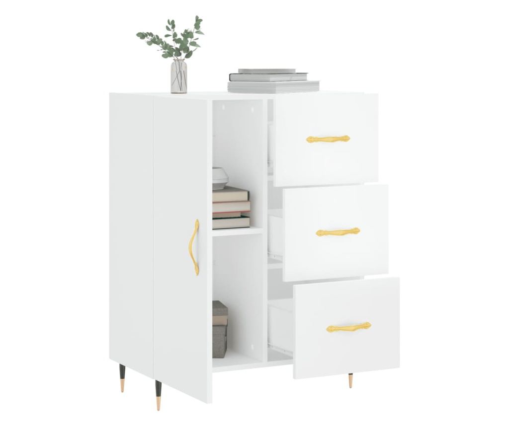 Bijela komoda visokog sjaja, 69,5x34x90 cm, kompozitno drvo - 4