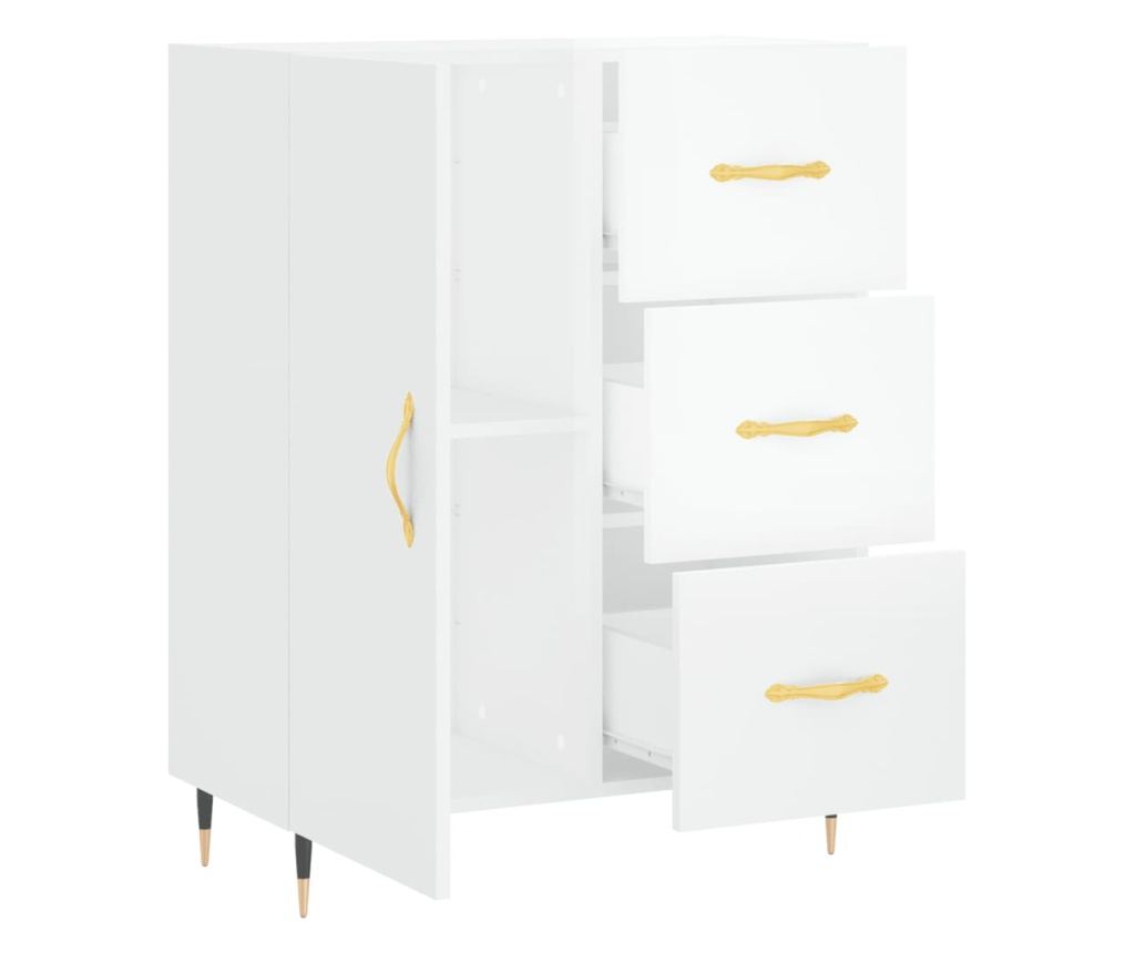 Bijela komoda visokog sjaja, 69,5x34x90 cm, kompozitno drvo - 6