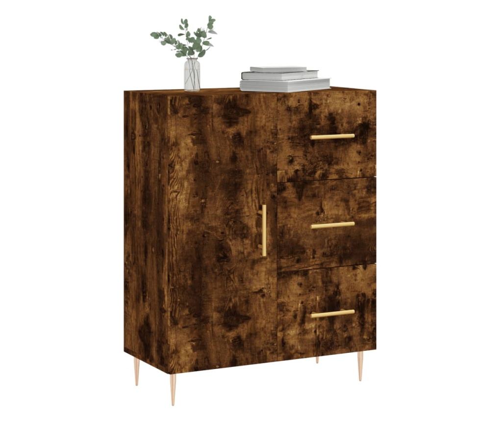 Komoda, dimljeni hrast, 69,5x34x90 cm, Konstruirano drvo - 3