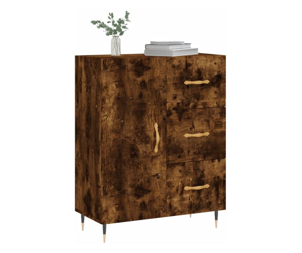 "Komoda, dimljeni hrast, 69,5x34x90 cm, kompozitno drvo" - 3