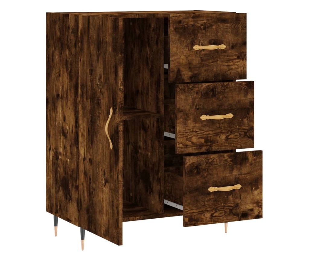 "Komoda, dimljeni hrast, 69,5x34x90 cm, kompozitno drvo" - 6