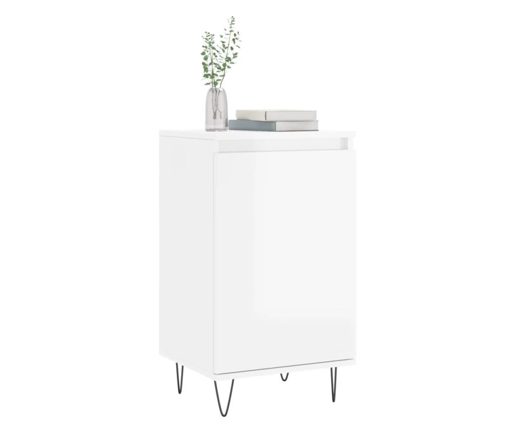 Konzola, bijela visokog sjaja, 40x35x70 cm, obrađeno drvo - 3