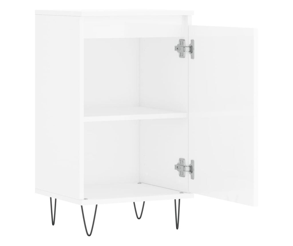 Konzola, bijela visokog sjaja, 40x35x70 cm, obrađeno drvo - 6