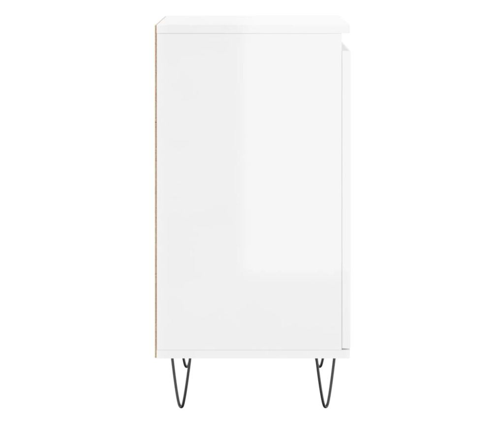 Konzola, bijela visokog sjaja, 40x35x70 cm, obrađeno drvo - 7