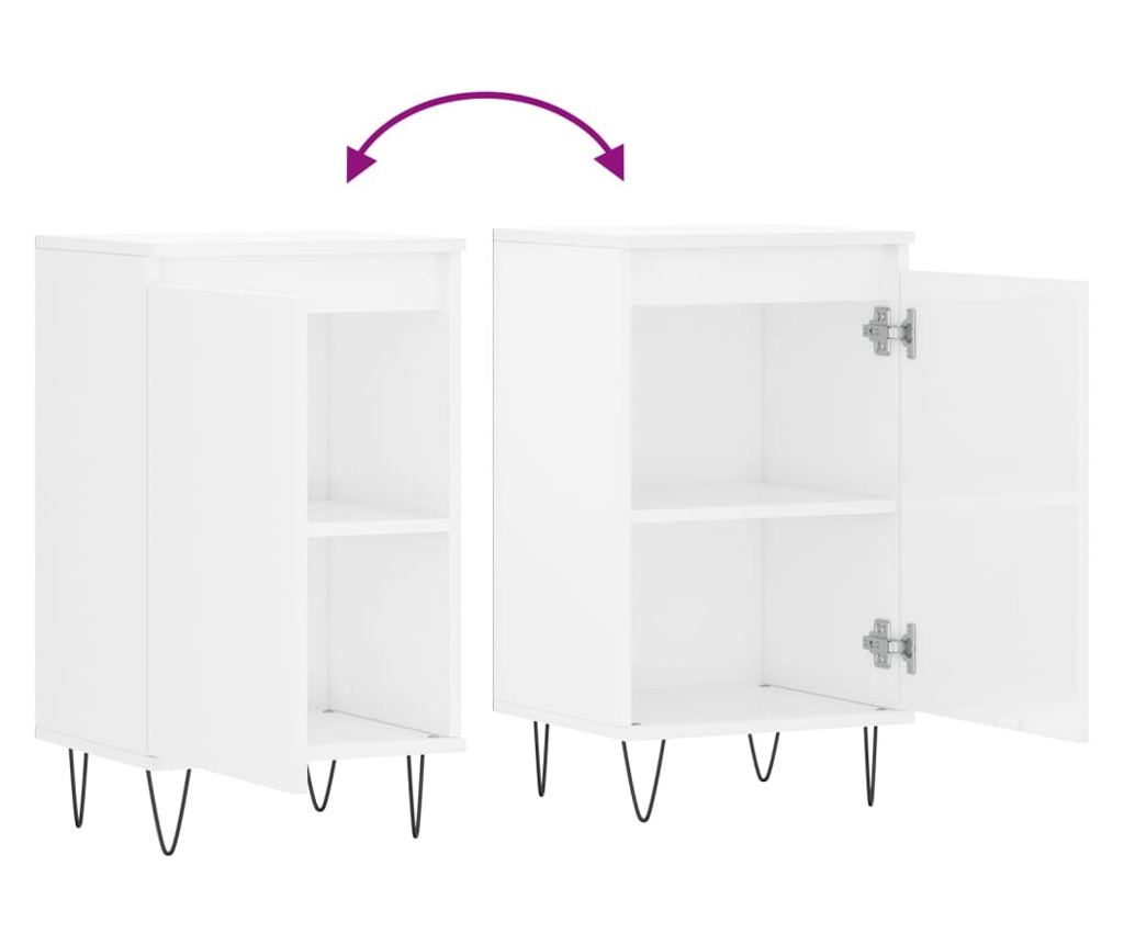 Konzola, bijela visokog sjaja, 40x35x70 cm, obrađeno drvo - 9