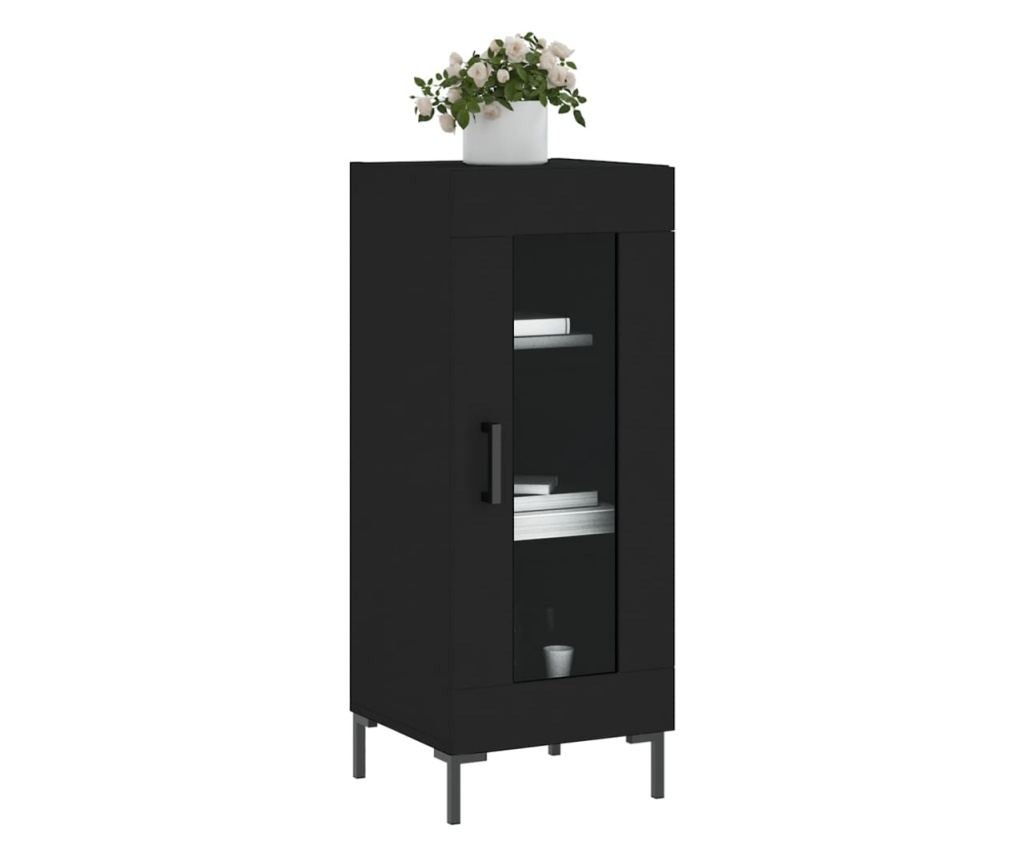 Konzola, crna, 34,5x34x90 cm, kompozitno drvo - 3