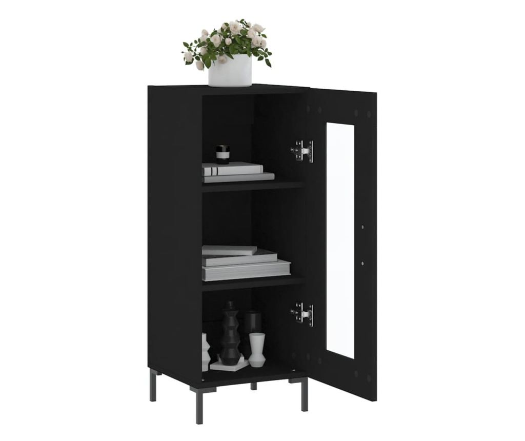 Konzola, crna, 34,5x34x90 cm, kompozitno drvo - 4