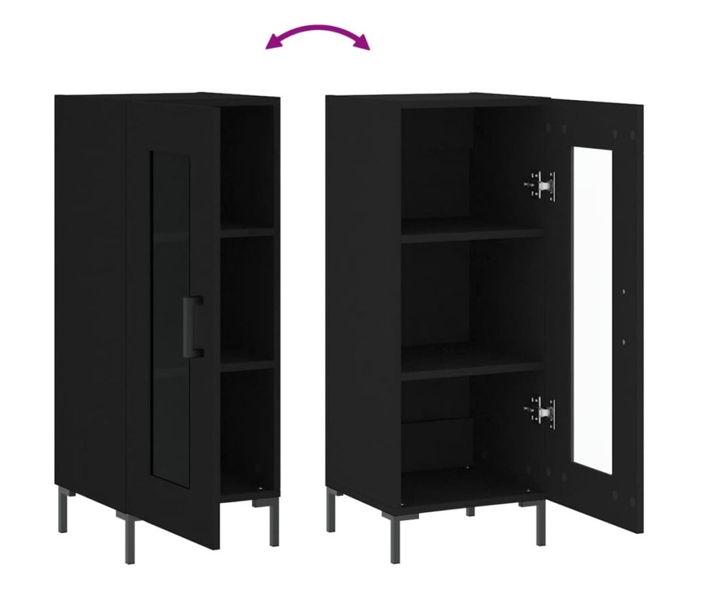 Konzola, crna, 34,5x34x90 cm, kompozitno drvo - 9