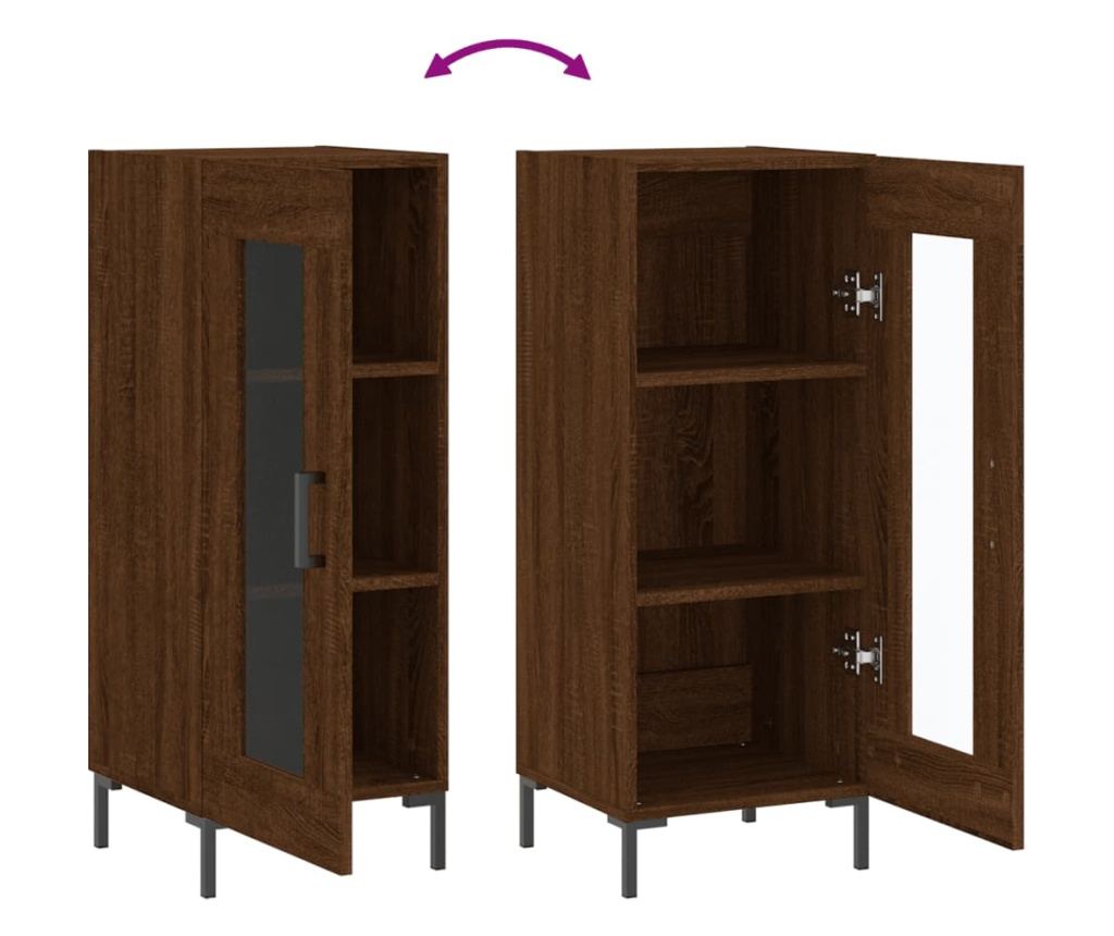 Konzola, smeđi hrast, 34,5x34x90 cm, kompozitno drvo - 9