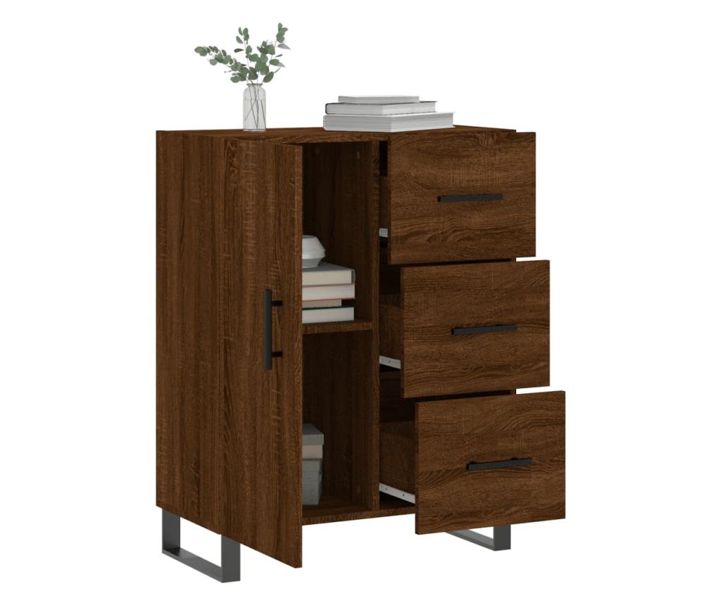 Ormarić za posuđe, smeđi hrast, 69,5x34x90 cm, konstruirano drvo - 4