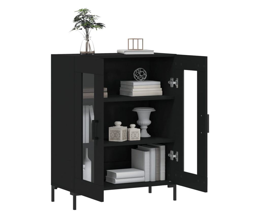 Konzola, crna, 69,5x34x90 cm, kompozitno drvo - 4