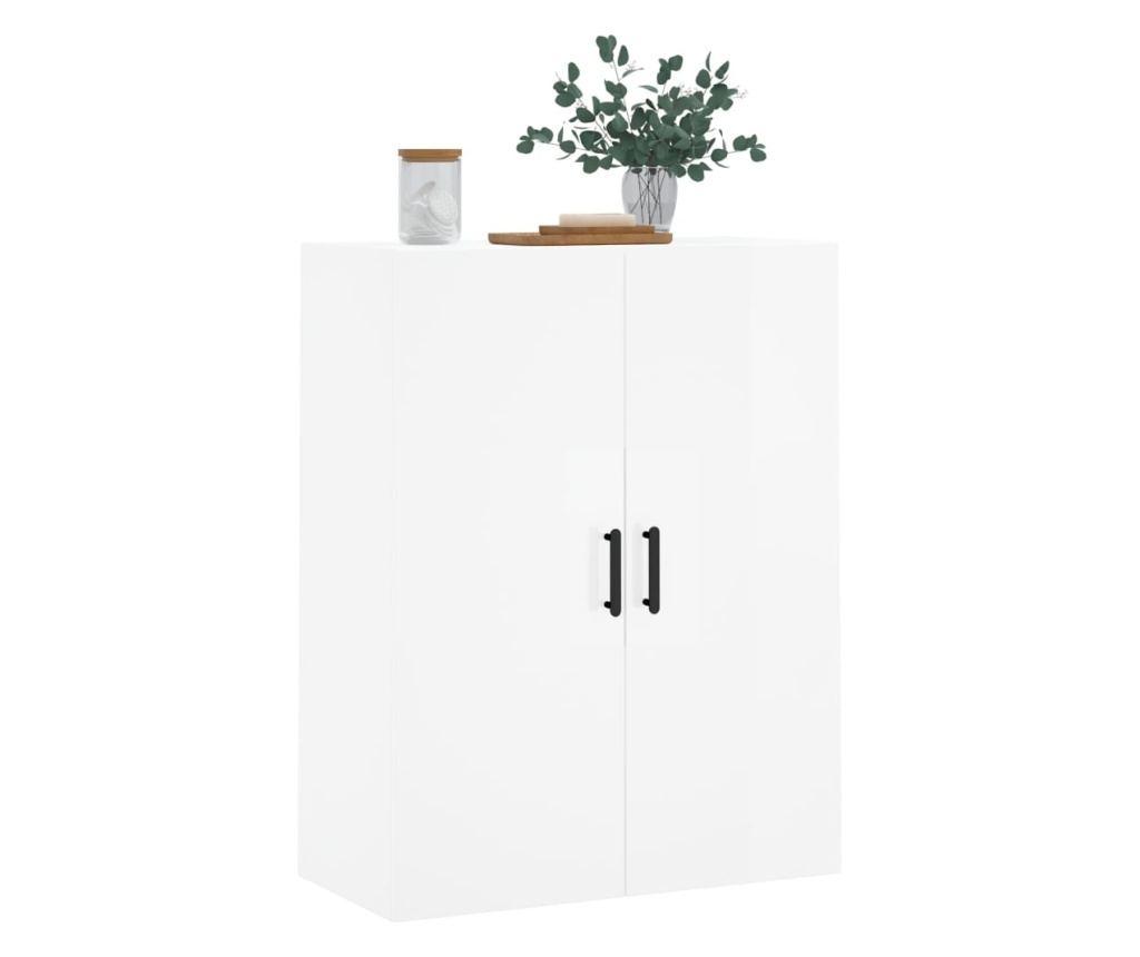 Ormar za montažu na zid, bijeli visokog sjaja, 69,5x34x90 cm - 4