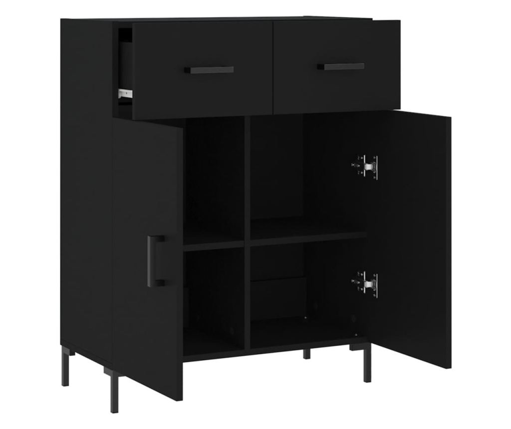 "Komoda, crna, 69,5x34x90 cm, kompozitno drvo" - 5