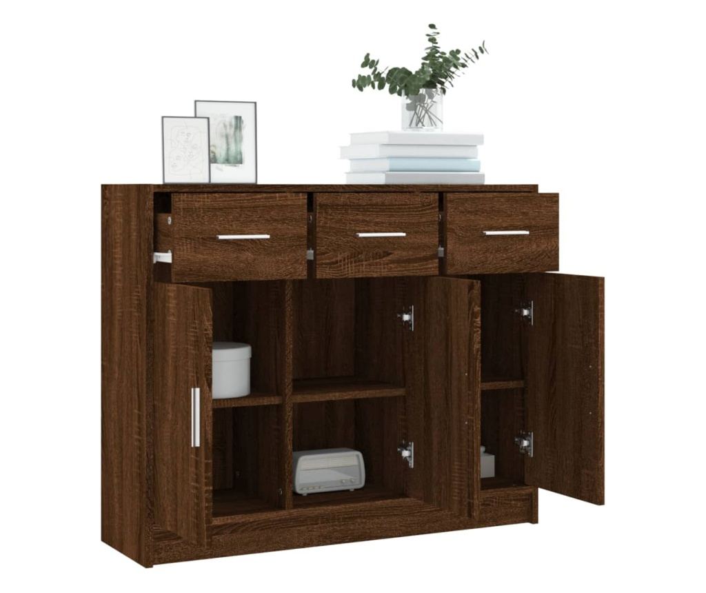 "Komoda, smeđi hrast, 91x28x75 cm, obrađeno drvo" - 4