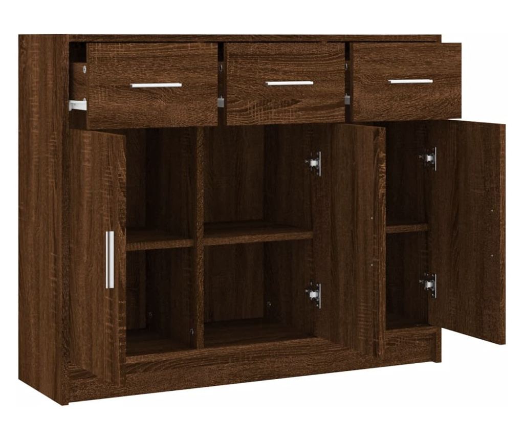 "Komoda, smeđi hrast, 91x28x75 cm, obrađeno drvo" - 6