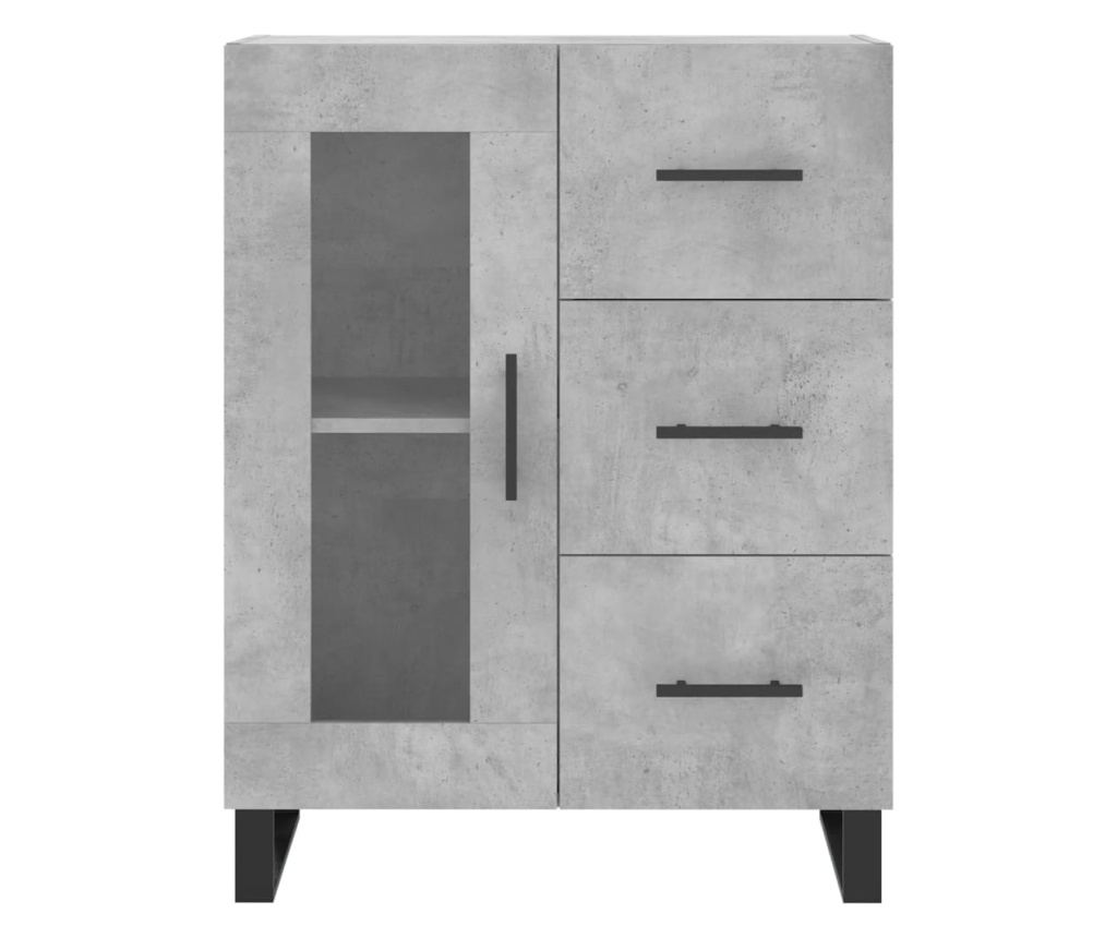Komoda, betonsko siva, 69,5x34x90 cm, kompozitno drvo - 5