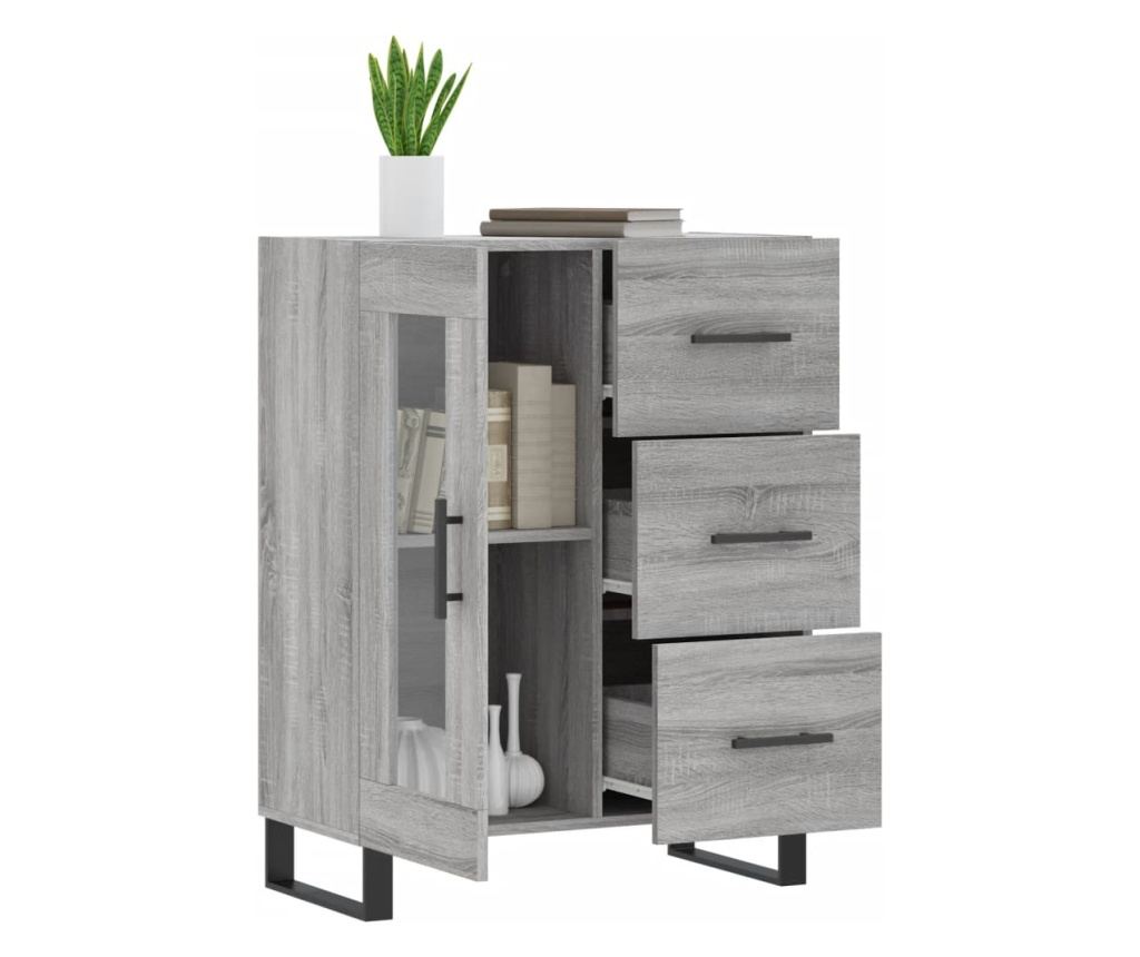 Komoda, siva sonoma, 69,5x34x90 cm, kompozitno drvo - 4