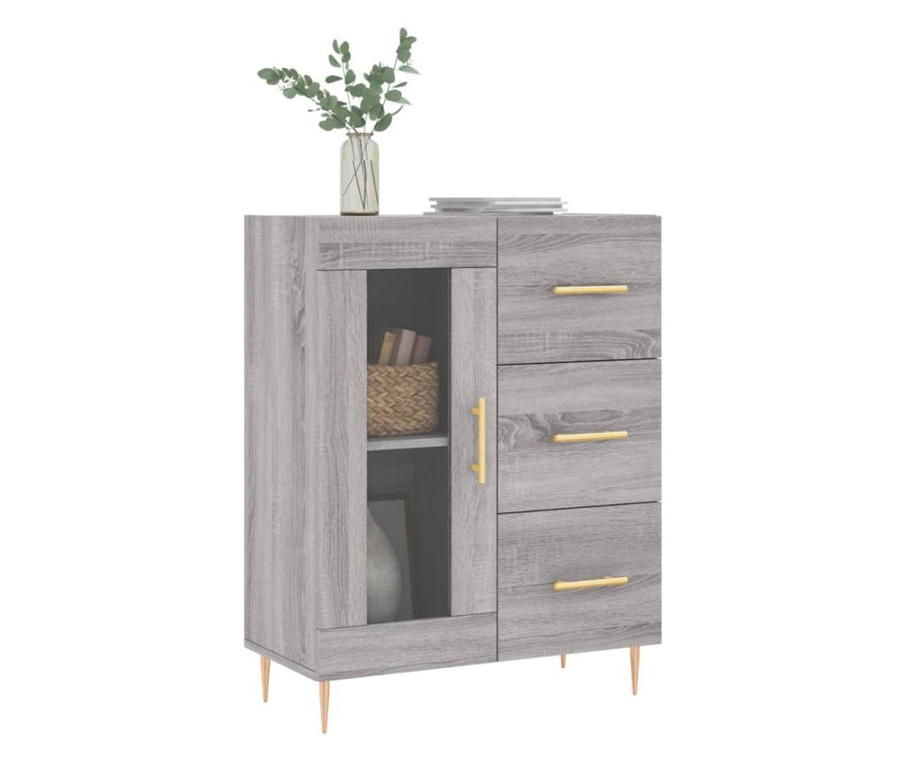 Komoda, siva sonoma, 69,5x34x90 cm, kompozitno drvo - 3