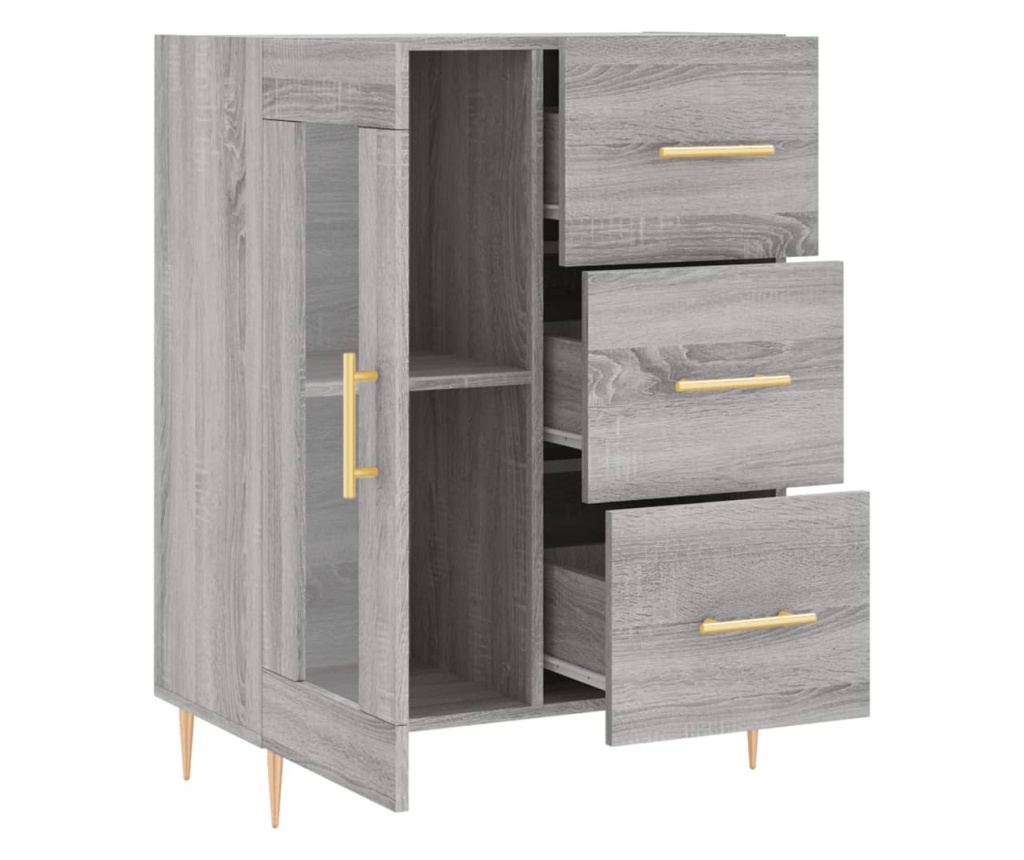 Komoda, siva sonoma, 69,5x34x90 cm, kompozitno drvo - 6