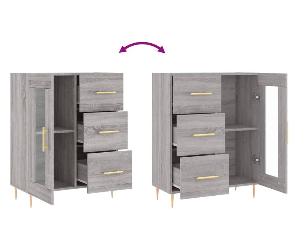 Komoda, siva sonoma, 69,5x34x90 cm, kompozitno drvo - 9