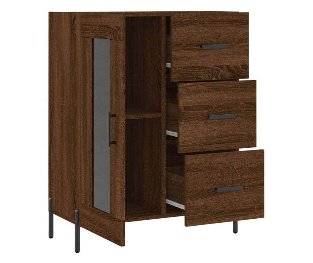 Komoda, smeđi hrast, 69,5x34x90 cm, konstruirano drvo - 6