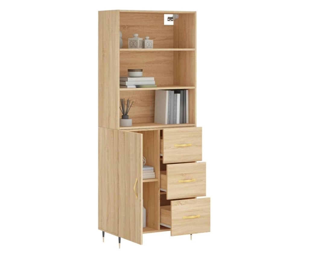 Visoka ormar, sonoma hrast, 69,5x34x180 cm, kompozitno drvo - 3