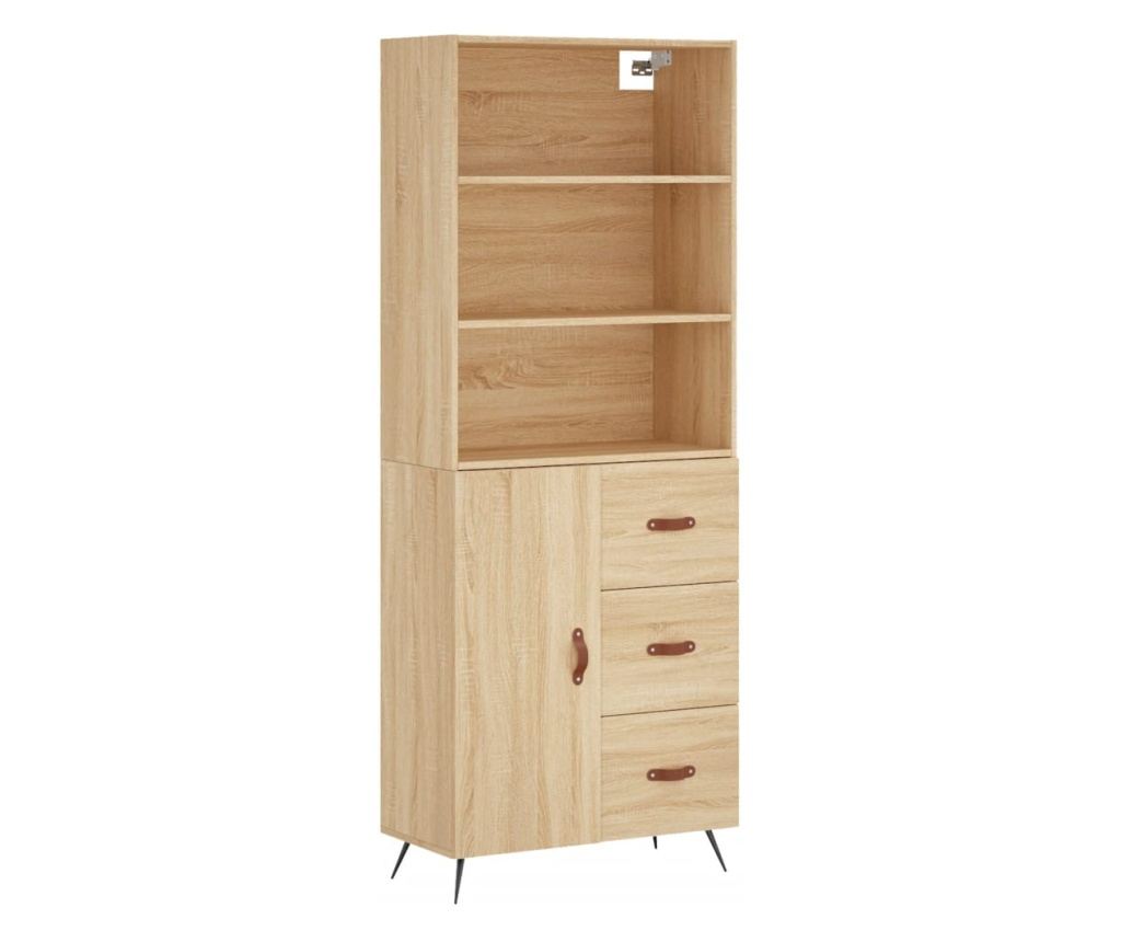 Visoka ormar, hrast sonoma, 69,5x34x180 cm, kompozitno drvo - 2