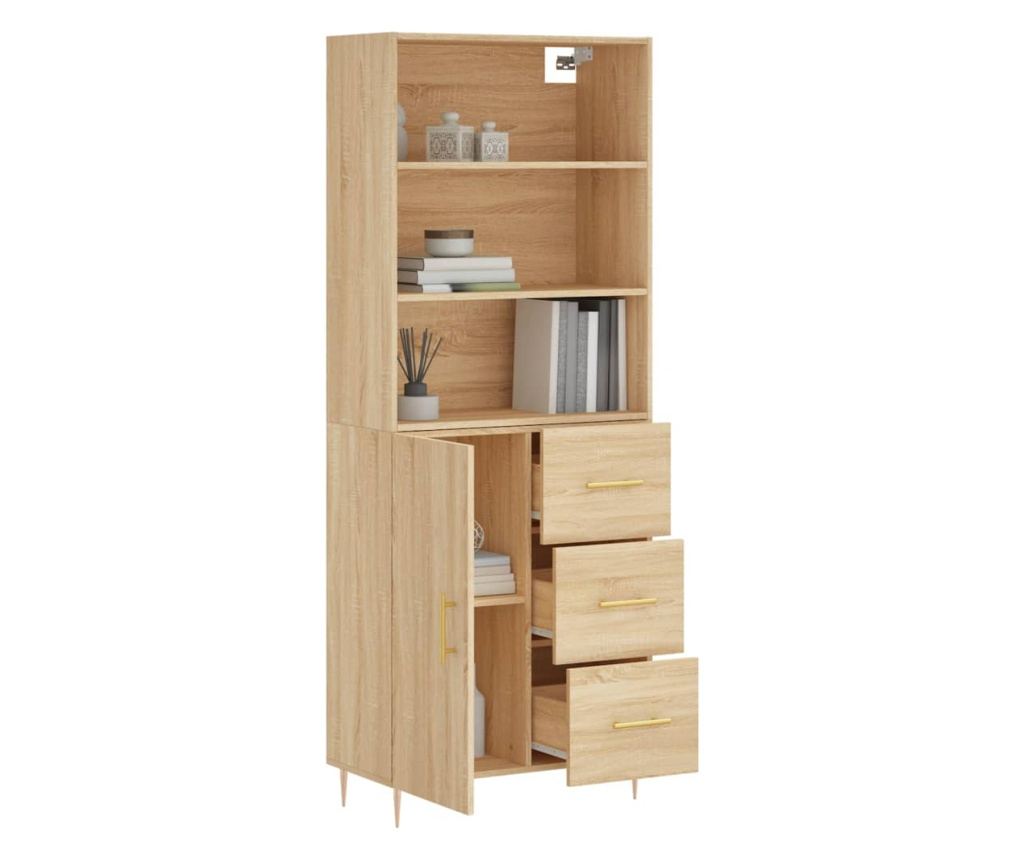 Visoka ormar, hrast sonoma, 69,5x34x180 cm, kompozitno drvo - 3