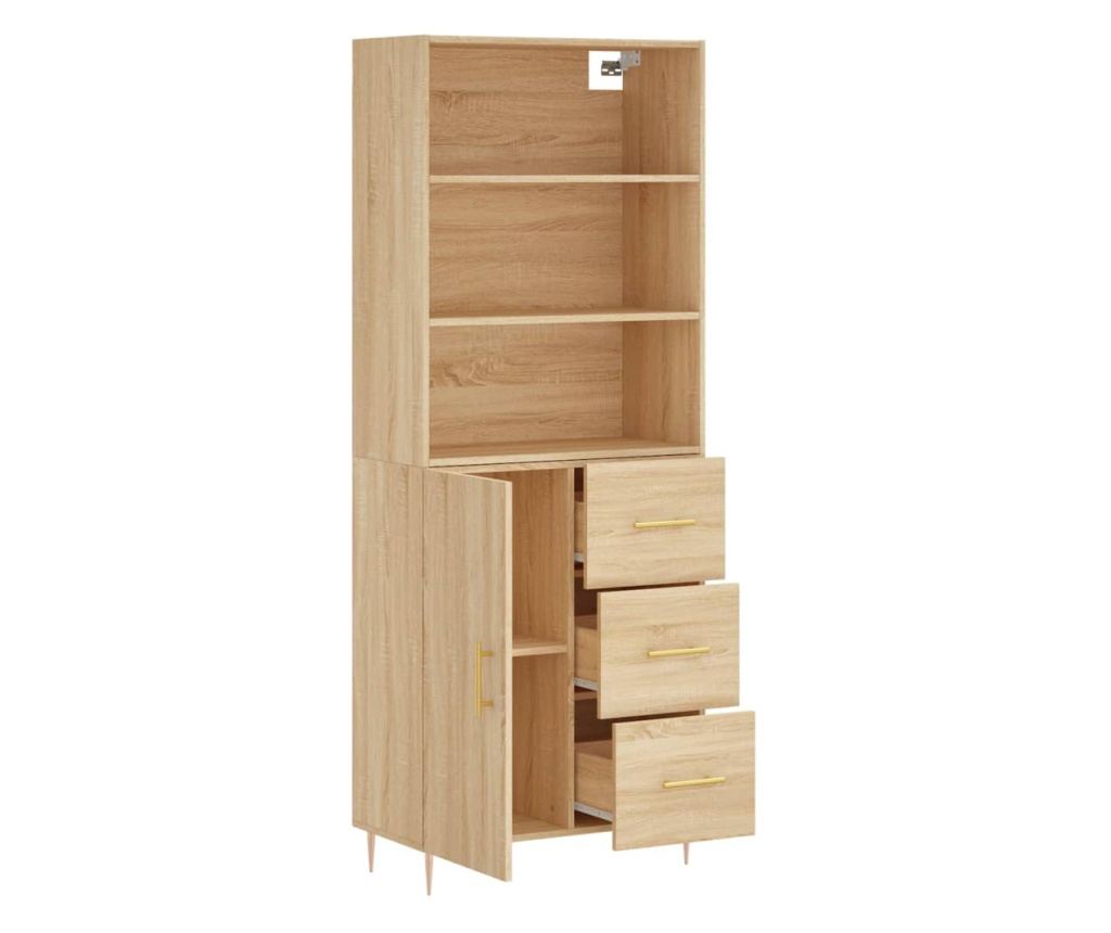 Visoka ormar, hrast sonoma, 69,5x34x180 cm, kompozitno drvo - 4