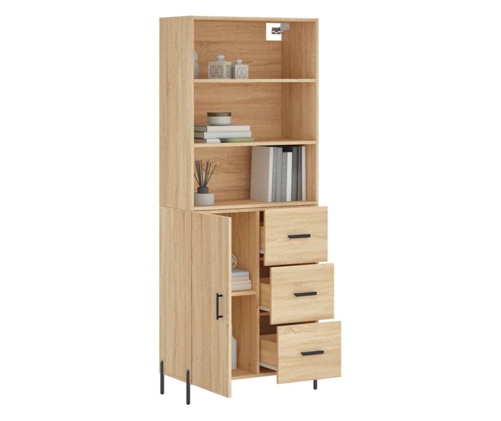 Visoka ormar, hrast sonoma, 69,5x34x180 cm, kompozitno drvo - 3