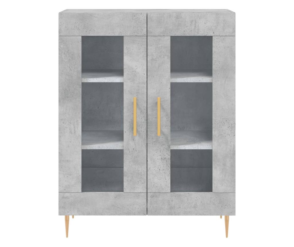 Visoka ormar, siva beton, 69,5x34x180, kompozitno drvo - 8