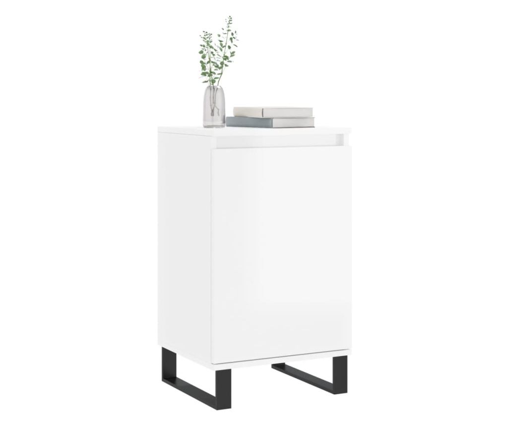 Set ormarića, 2 kom., bijeli visokog sjaja, 40x35x70 cm, obrađeno drvo - 3