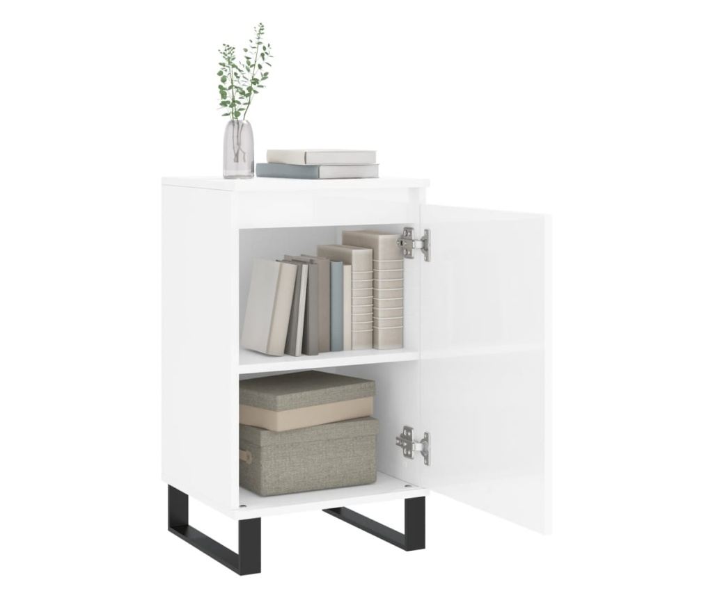 Set ormarića, 2 kom., bijeli visokog sjaja, 40x35x70 cm, obrađeno drvo - 4