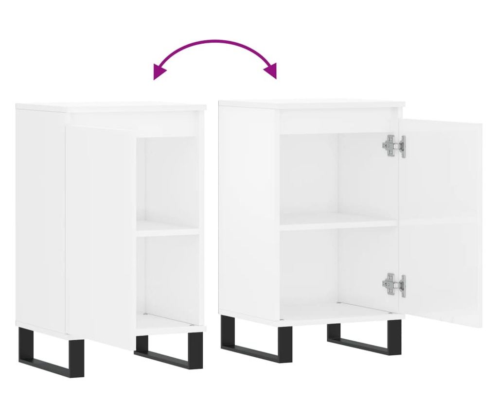 Set ormarića, 2 kom., bijeli visokog sjaja, 40x35x70 cm, obrađeno drvo - 10