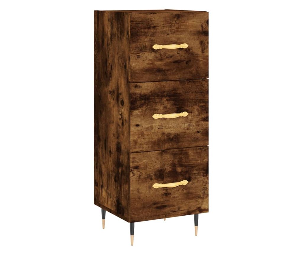 Visoka vitrina, dimljeni hrast, 34,5x34x180 cm, obrađeno drvo - 5