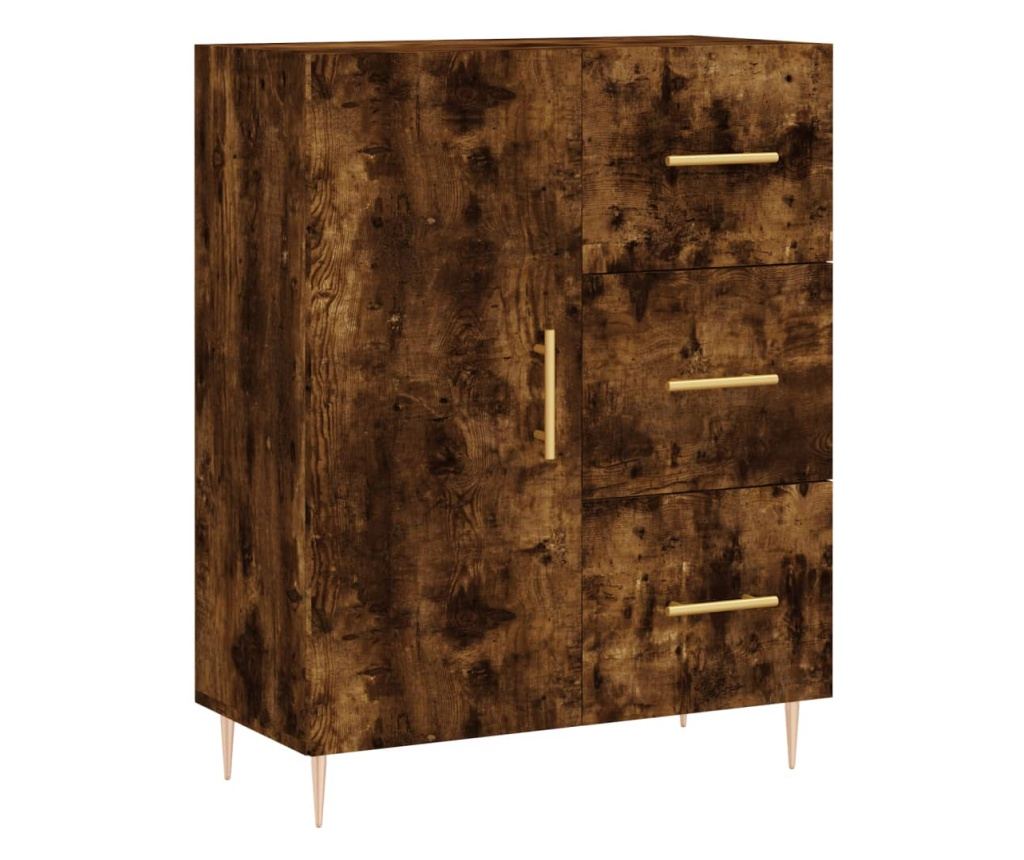 Komoda, dimljeni hrast, 69,5x34x90 cm, Konstruirano drvo - 2