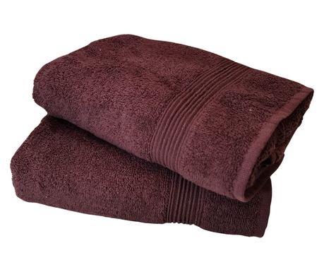 2 db Kotonia Home Deco fürdőlepedő készlet - 50x90 cm, 100% pamut, barna