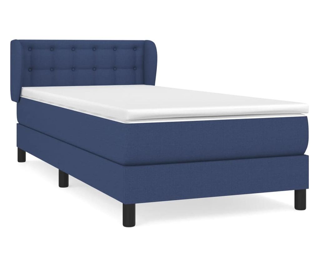 Боксспринг легло с матрак, синьо, 80x200 см, текстил - 2