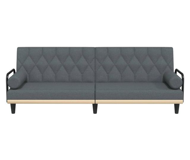 Kanapa rozkładana z podłokietnikami, ciemnoszara, tekstylna