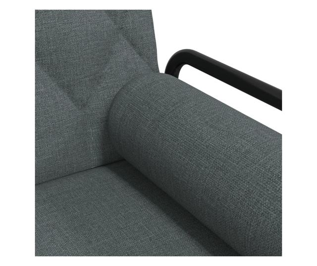 Kanapa rozkładana z podłokietnikami, ciemnoszara, tekstylna