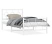 fehér fém ágykeret fej- és lábtámlával 100x200 cm