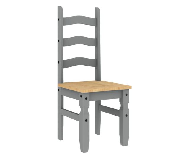 Corona jedilni stoli 2 kosa sivi 42X47X107Cm masivni borov les