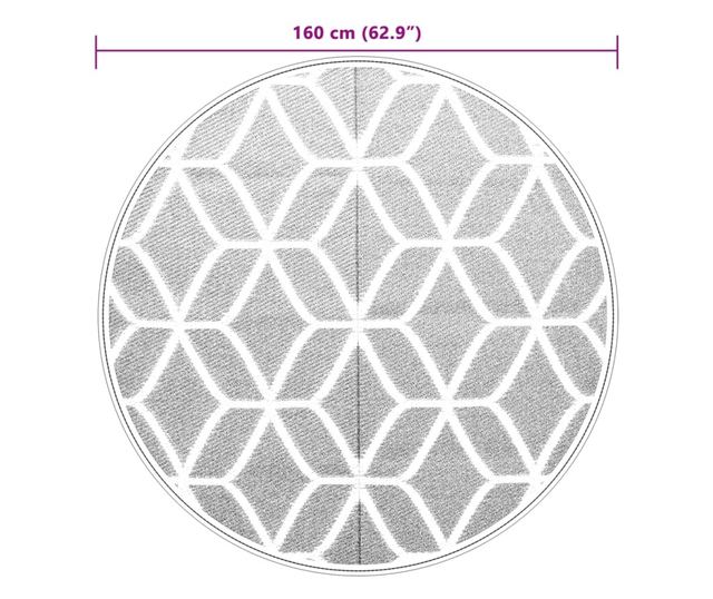 szürke polipropilén kültéri szőnyeg Ø160 cm