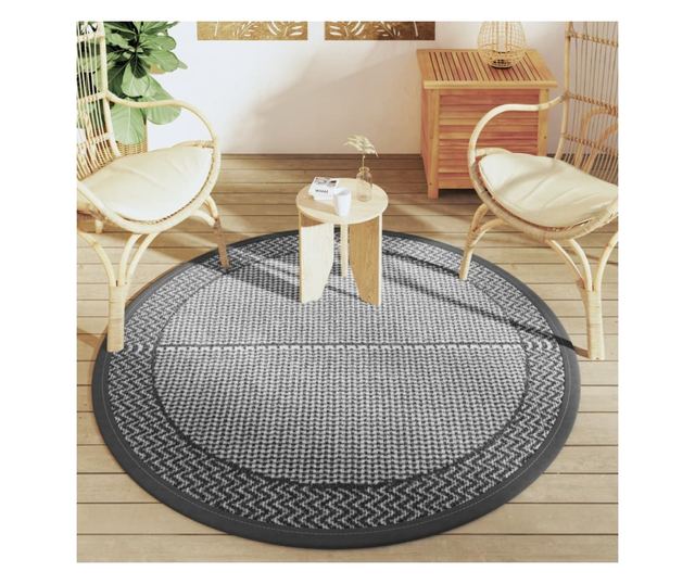 szürke polipropilén kültéri szőnyeg Ø160 cm