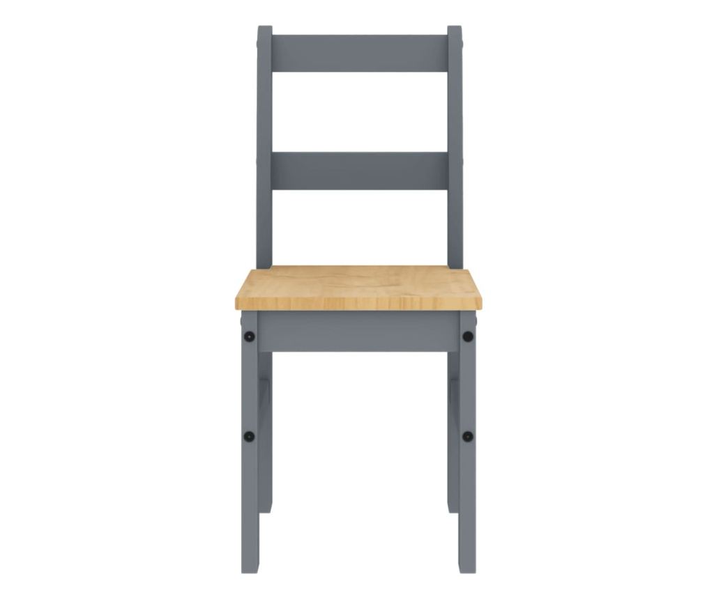 Panama jedilni stoli 2 kosa sivi 40X46X90Cm masiven borov les - 4