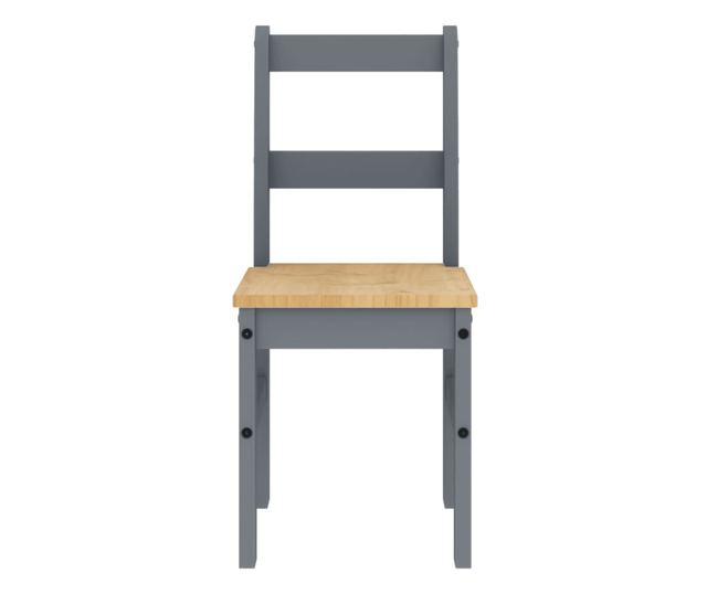 Panama jedilni stoli 2 kosa sivi 40X46X90Cm masiven borov les