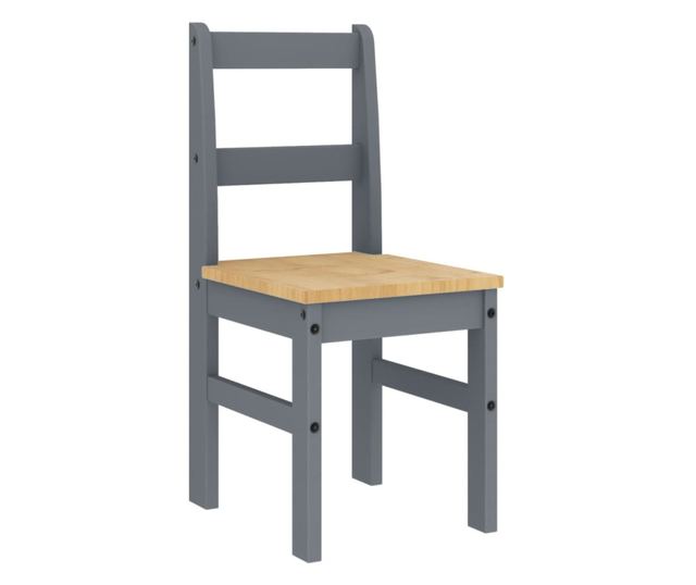 Panama jedilni stoli 2 kosa sivi 40X46X90Cm masiven borov les