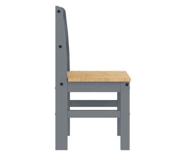 Panama jedilni stoli 2 kosa sivi 40X46X90Cm masiven borov les